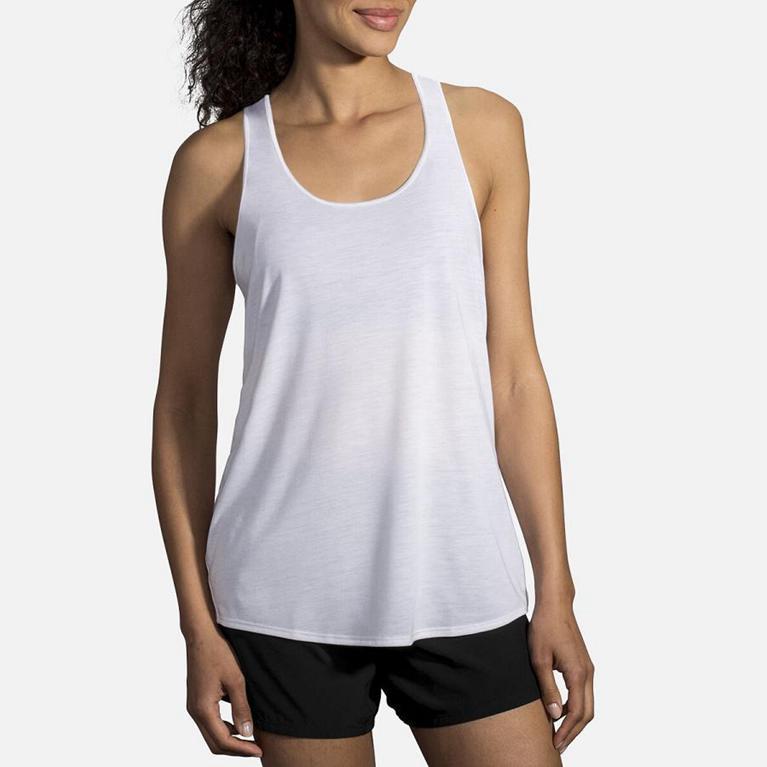 Brooks Women's Distance Running Tank Top - White (VZSD59178)